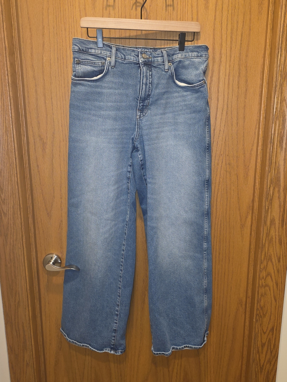 J. Crew Cropped Wide-Leg High Waisted Jeans in Light Blue
